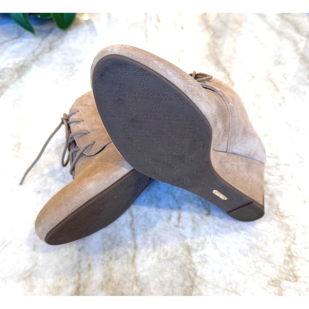 Vionic Becca Lace Up Wedge Ankle Booties Suede‎ Orthotic Arch Support Comfort 10